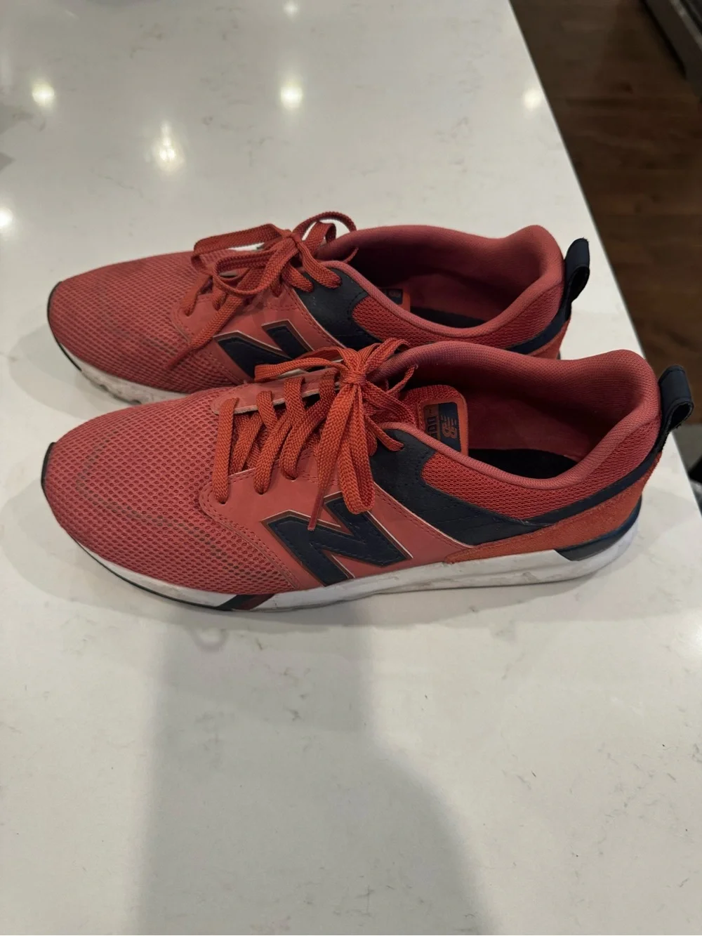 New Balance Kids Coral and Navy Athletic Sneakers
